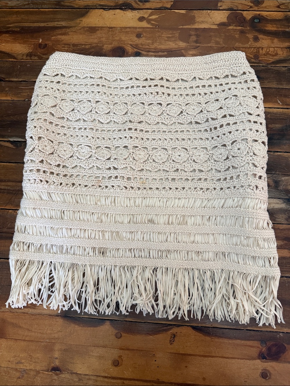 Sass & Bide crochet fringe mini skirt